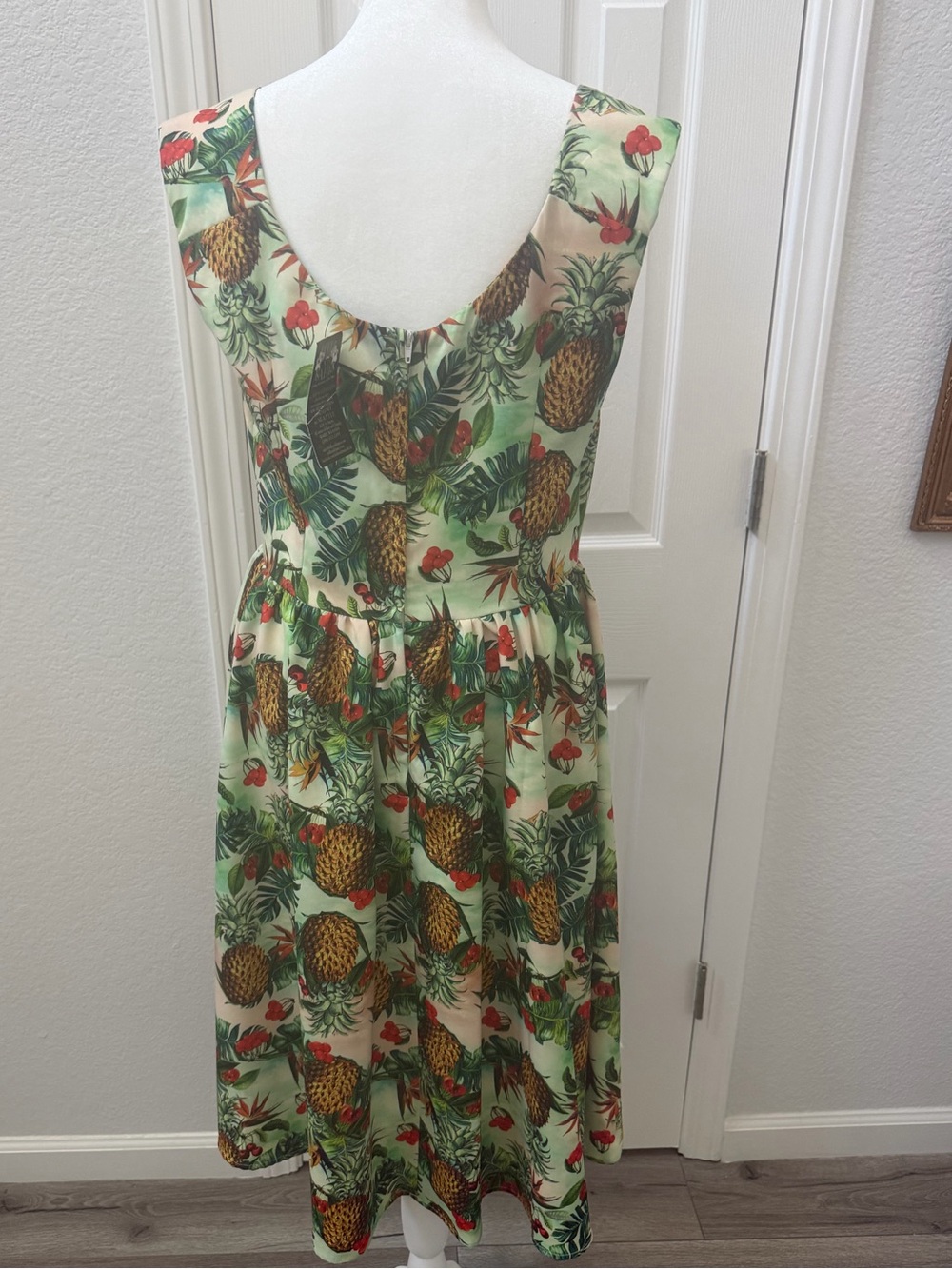NWT Voodoo Vixen Tropical Pineapple Cherry Swing Dress - Size M - Picture 3 of 8